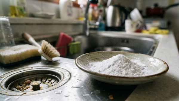 베이킹소다로 청소하는 사진