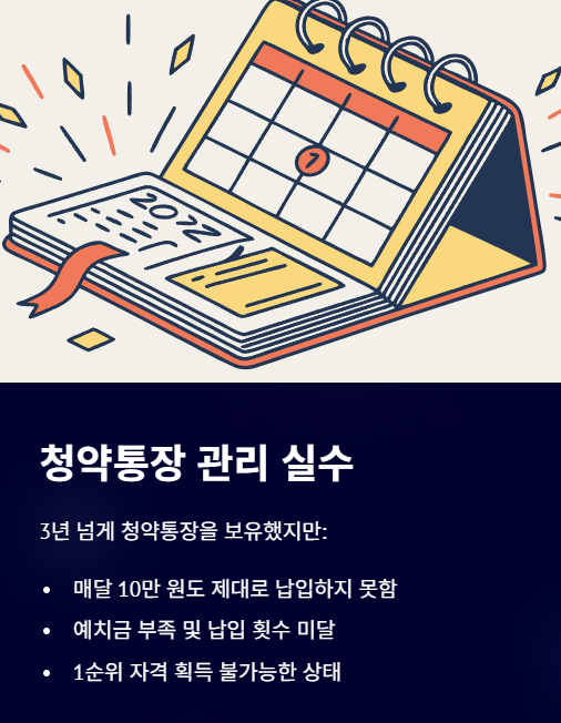 청약통장 관리 실수