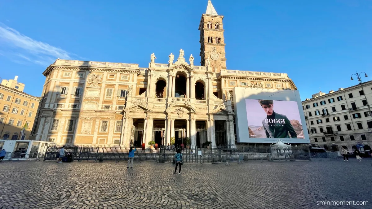 이탈리아-로마-테르미니-근처-아침산책-산타마리아마조레대성당-전경