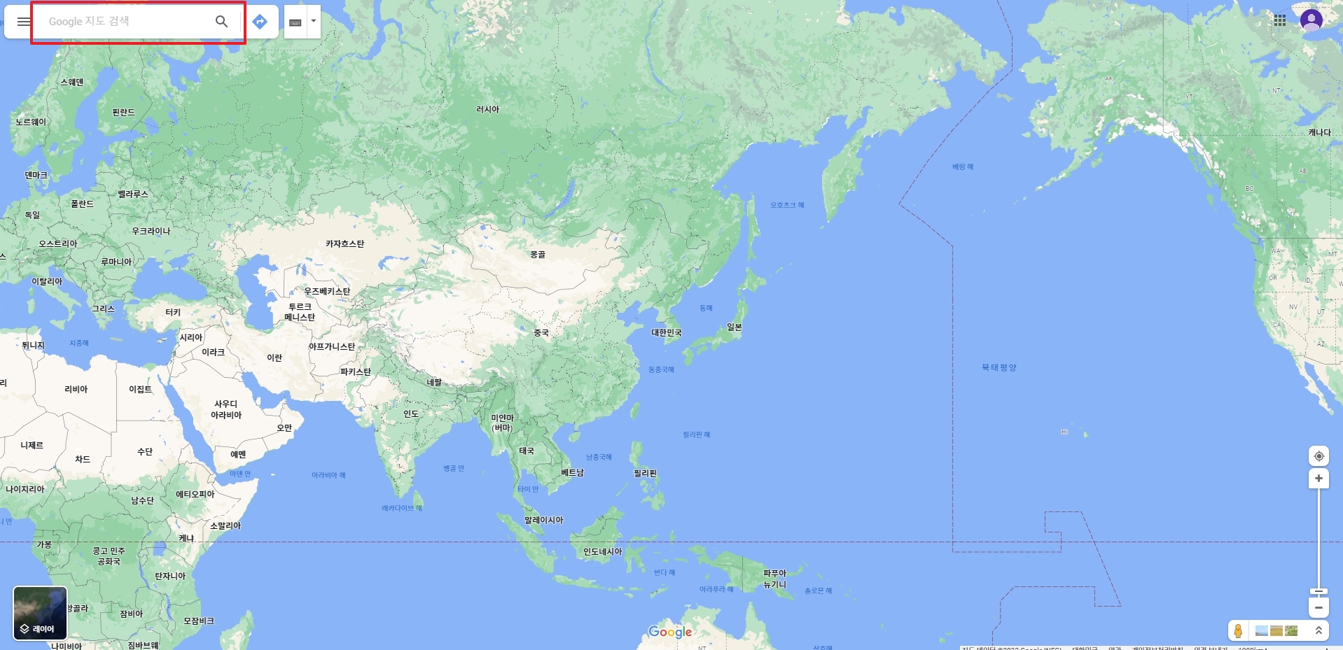 구글 지도 한글판 세계 지도
