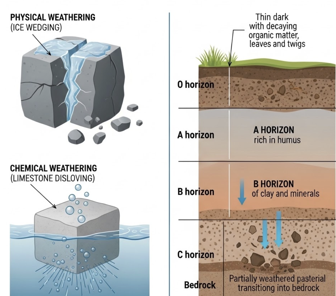 풍화 작용과 토양의 형성: 단단한 바위가 생명의 터전이 되기까지