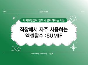 [사회초년생 필독] 직장인이 알려주는 엑셀함수 : SUMIF (특정 조건만 합산)