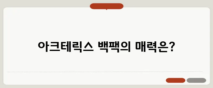 아크테릭스 백팩 정보 꼭 알고 가세요