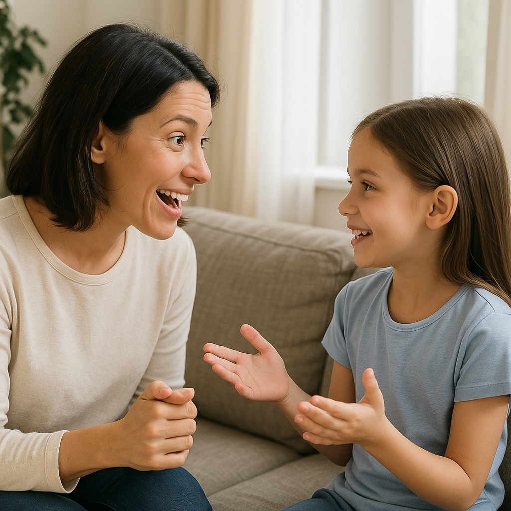 육아시 아이와의 소통의 중요성을 보여주는 사진