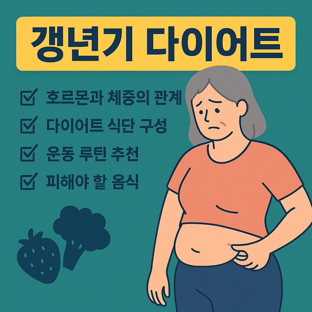 갱년기 체중 증가, 더 이상 고민하지 마세요. 호르몬 변화에 맞춘 다이어트 식단, 운동 루틴, 피해야 할 음식까지 단계별로 알려드립니다.