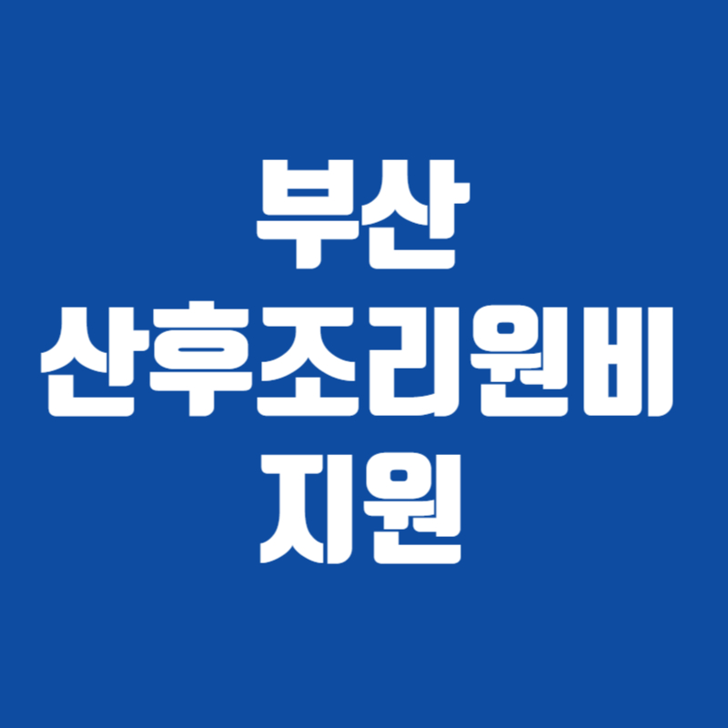 부산 산후조리원비 지원