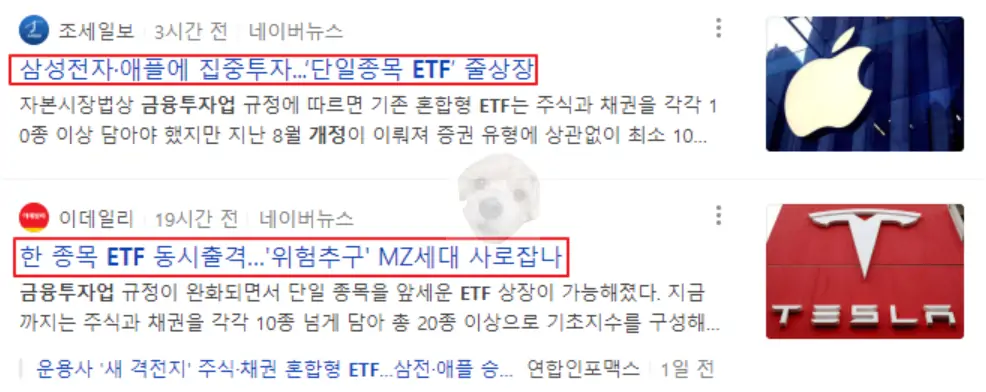 한 종목만 담는 단일종목 ETF 출시