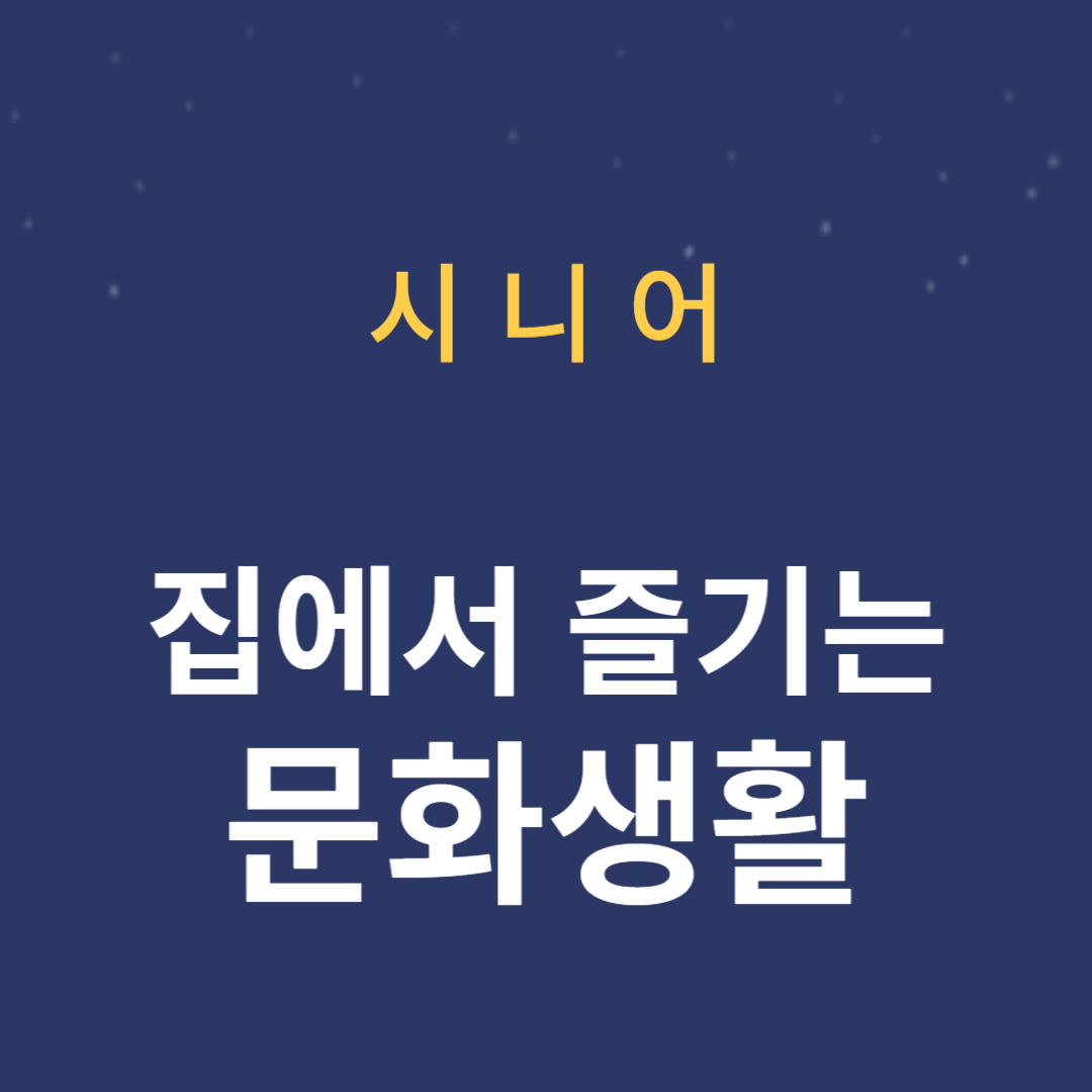 집에서 즐기는 문화생활 을 알리는 썸네일 입니다.