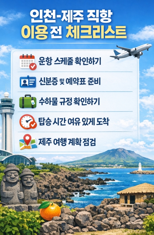인천공항 제주공항 직항 2026년 재개 확정, 운항 시기&middot;이용 방법&middot;달라지는 점 총정리