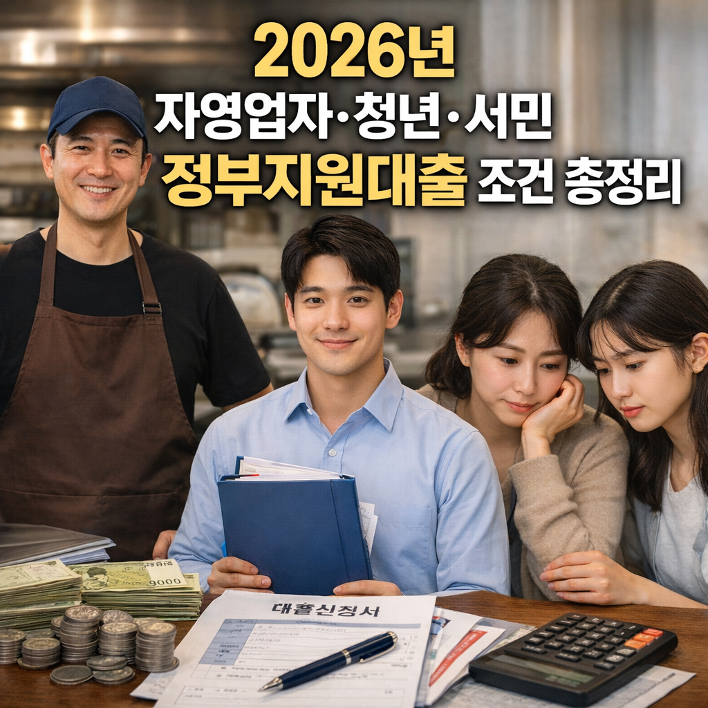 2026년 자영업자&middot;청년&middot;서민 정부지원대출 조건 총정리