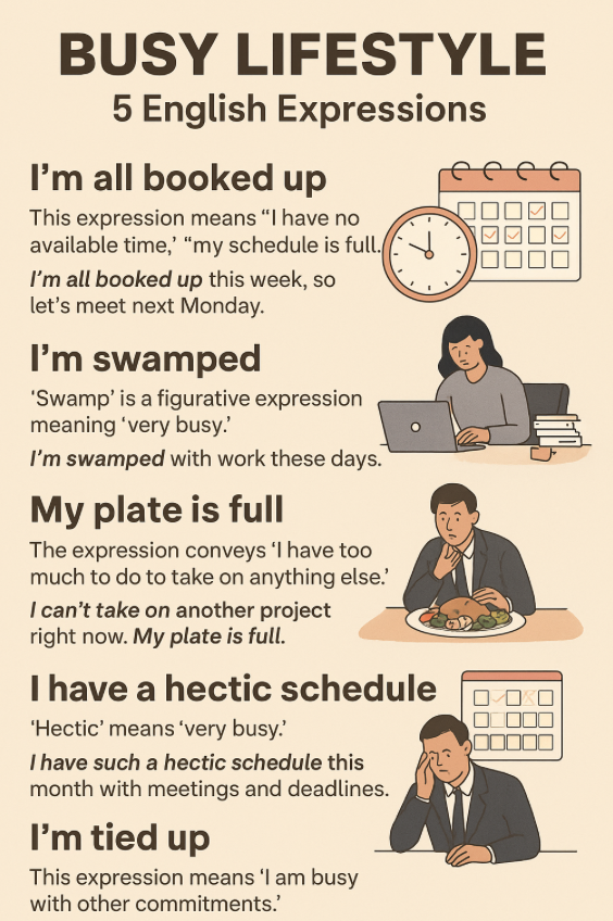 바쁜 일상을 표현하는 영어표현 5가지-I'm all booked up