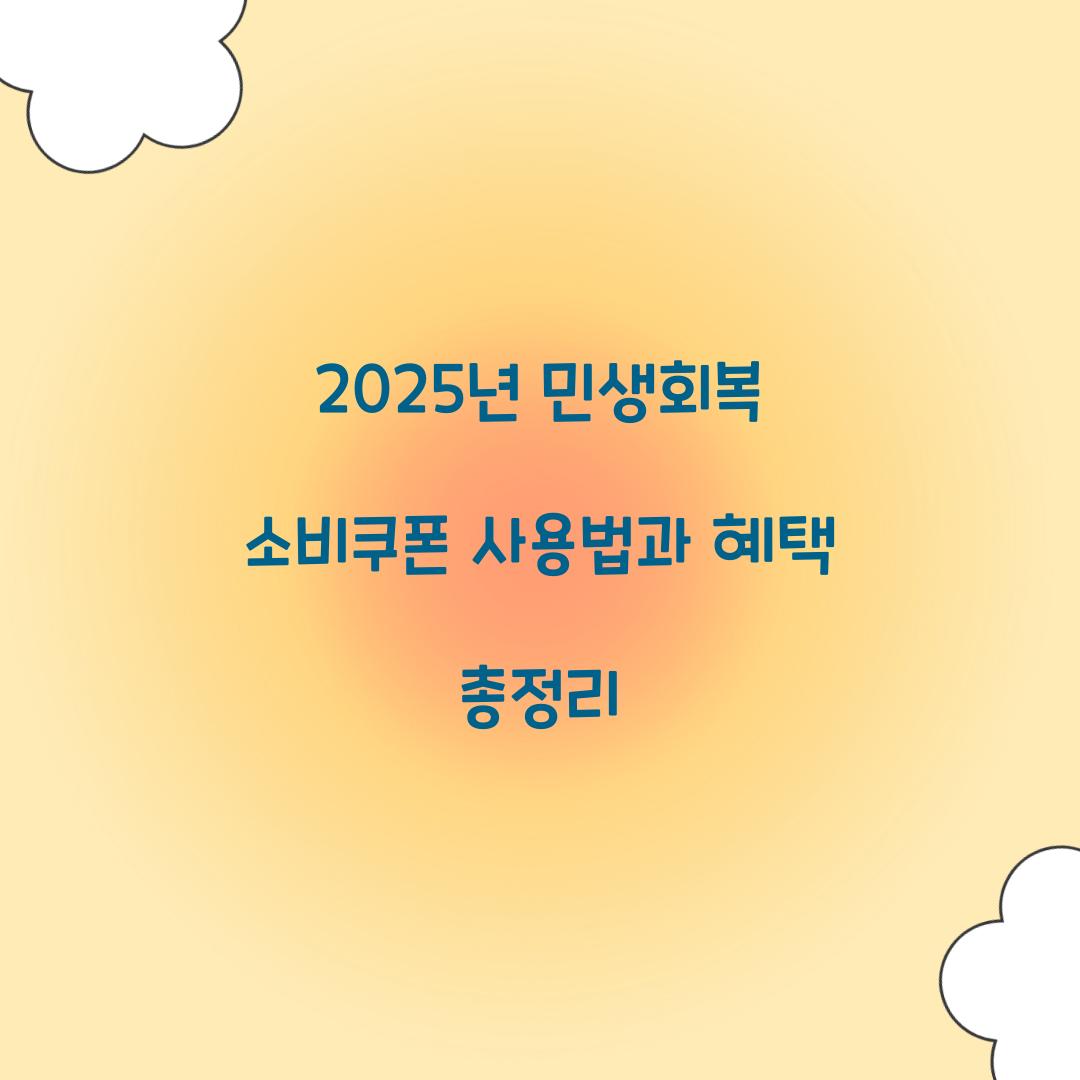 2025년 민생회복 소비쿠폰