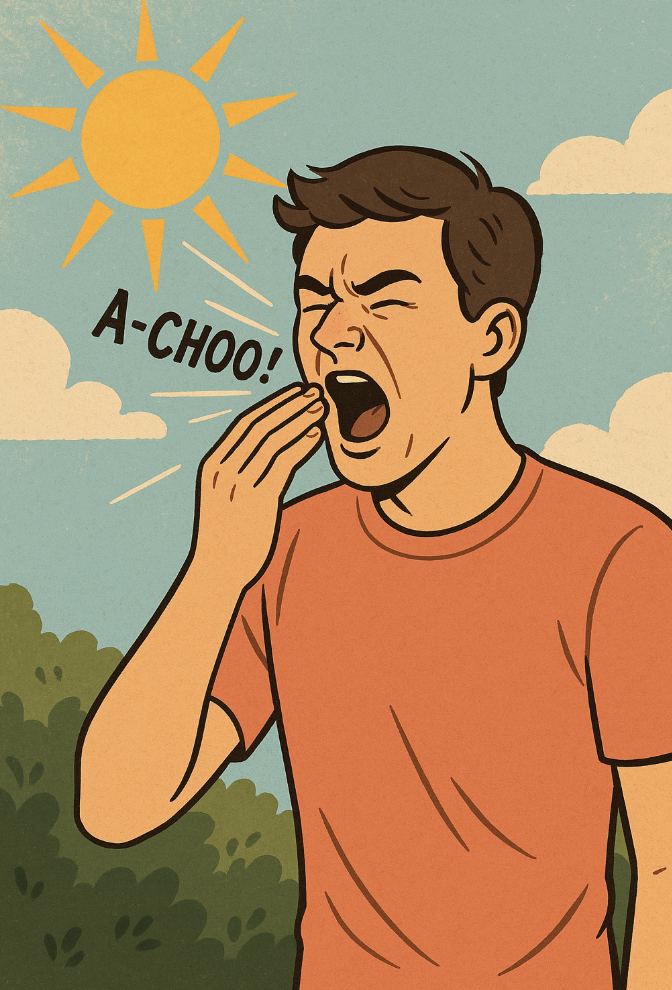 아츄증후군 재채기 하는 사람 이미지