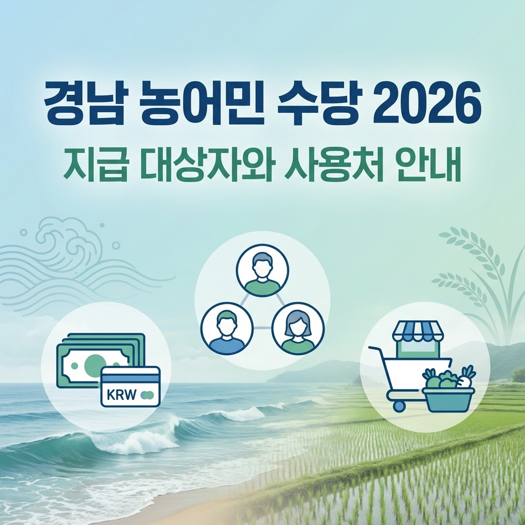 경남 농어민 수당 2026 지급 대상자와 사용처 안내