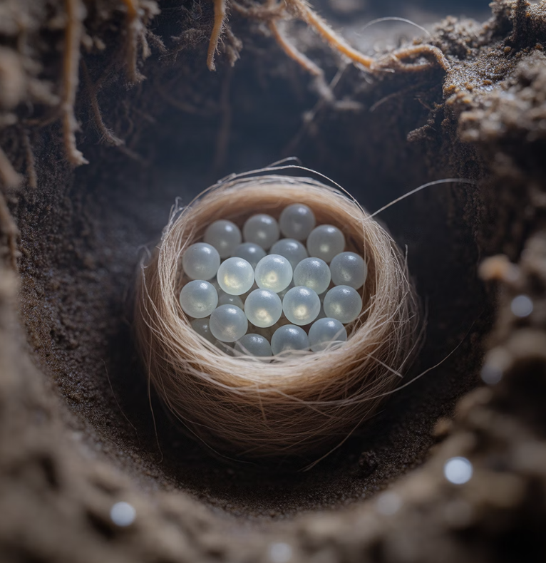 2세의 탄생, 땅속의 비밀스러운 '알방'