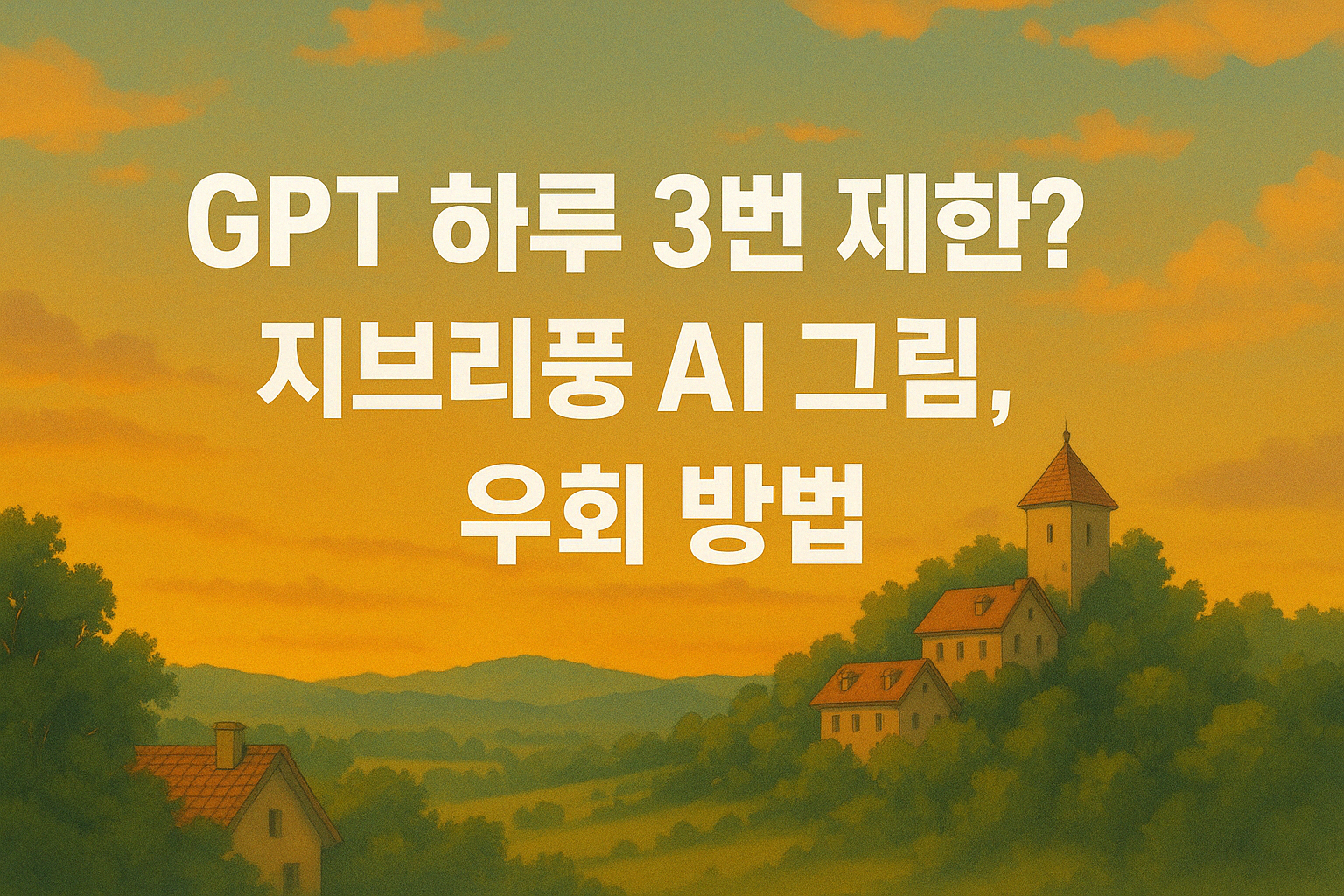 GPT 하루 3번 제한! 지브리풍 AI 그림, 이렇게 뚫는다