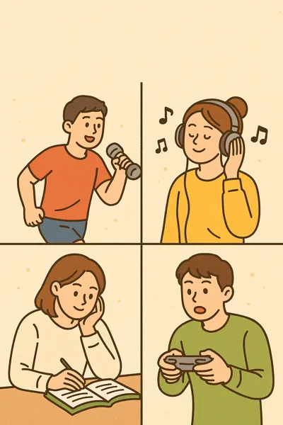 스트레스 해소 활동 그림