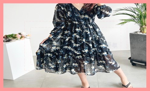 플라워 쉬폰 롱원피스