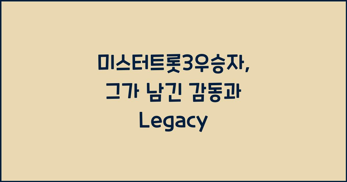 미스터트롯3우승자