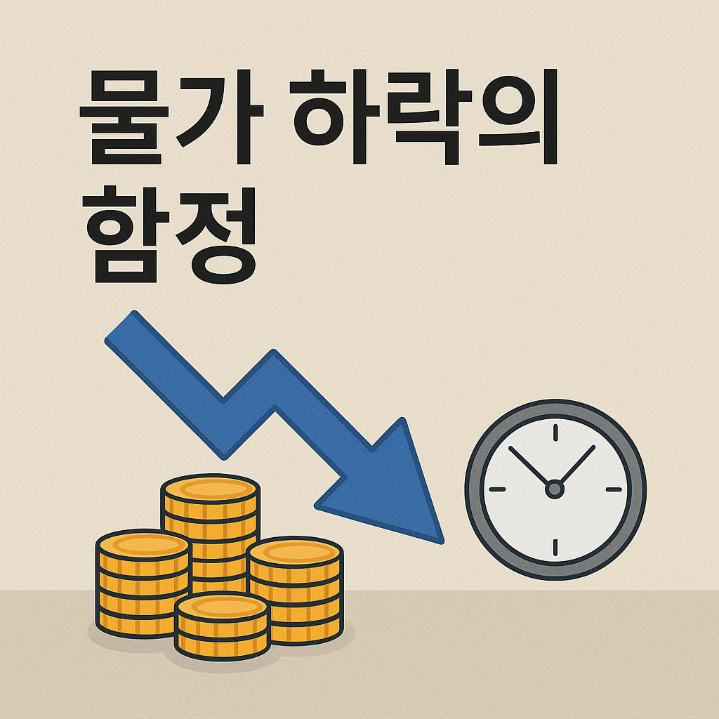 물가 하락과 시간을 표현한 디플레이션 콘셉트