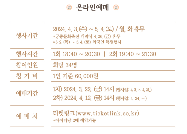 경복궁 별빛야행 예매 예약