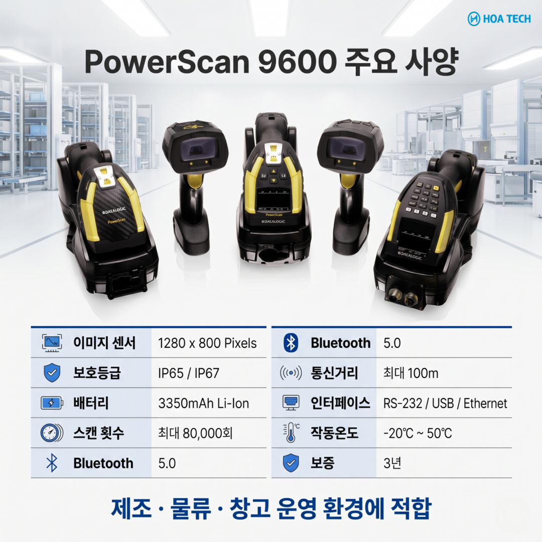 산업용바코드스캐너, 데이터로직스캐너, PowerScan9600, 무선바코드스캐너, 바코드리더기, 핸드헬드스캐너, 물류스캐너, 제조업스캐너, DPM스캐너, QR코드스캐너