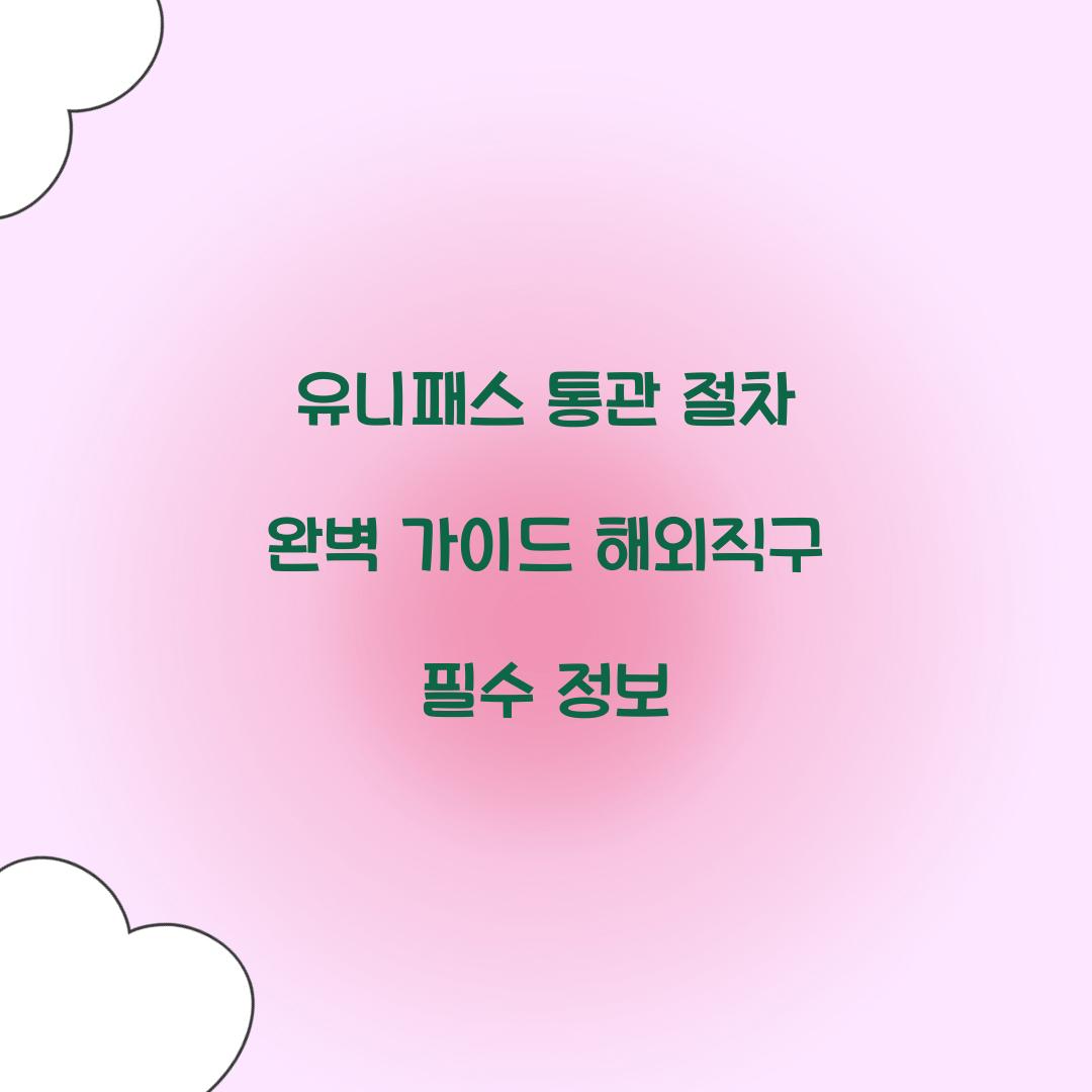 유니패스 통관 절차