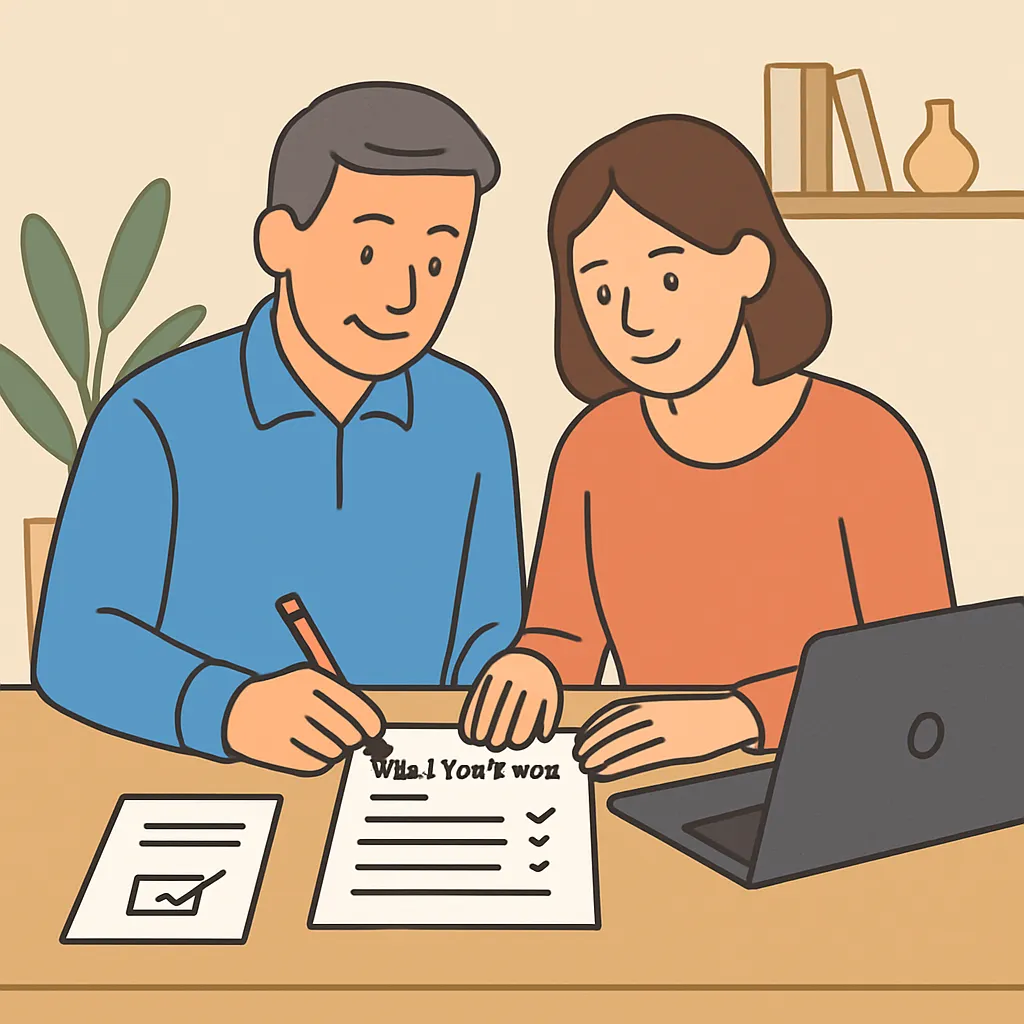 자녀장려금 신청서를 작성하는 부모 모습