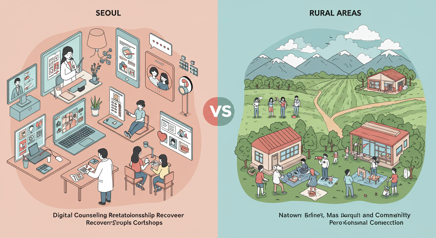 서울과 지방 부부 관계 회복 지원 방법 관련 그림