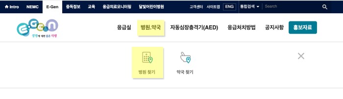 주말 병원 찾기 응급의료포털