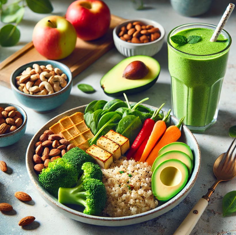 비건 테니스 선수의 식사에 관한 사진