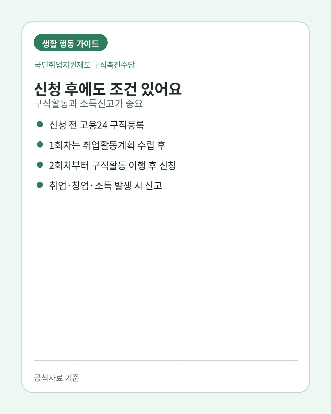 국민취업지원제도 구직활동 이행 소득신고 주의사항