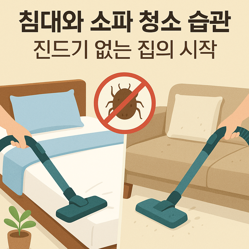 침대와 소파 청소 습관, 진드기 없는 집의 시작