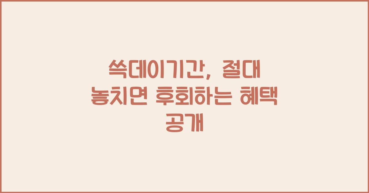 쓱데이기간