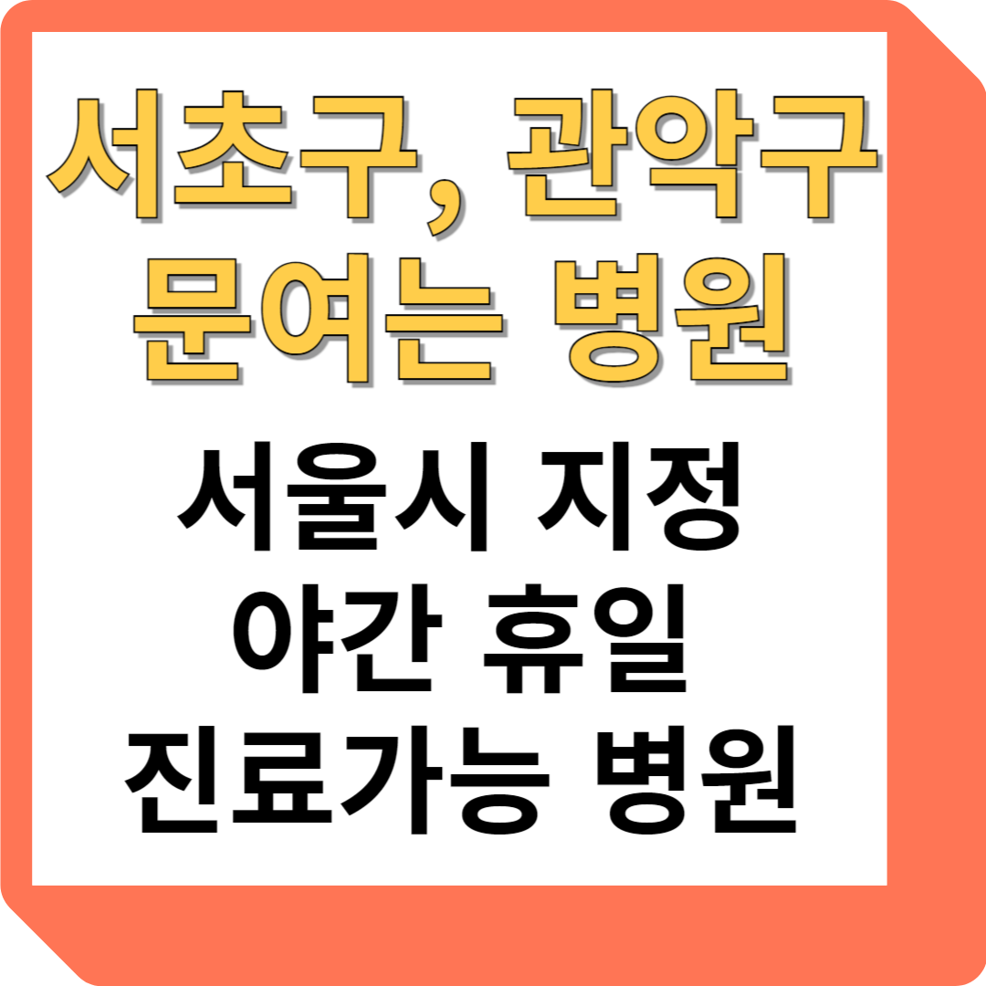 서초구, 관악구 문여는 병원