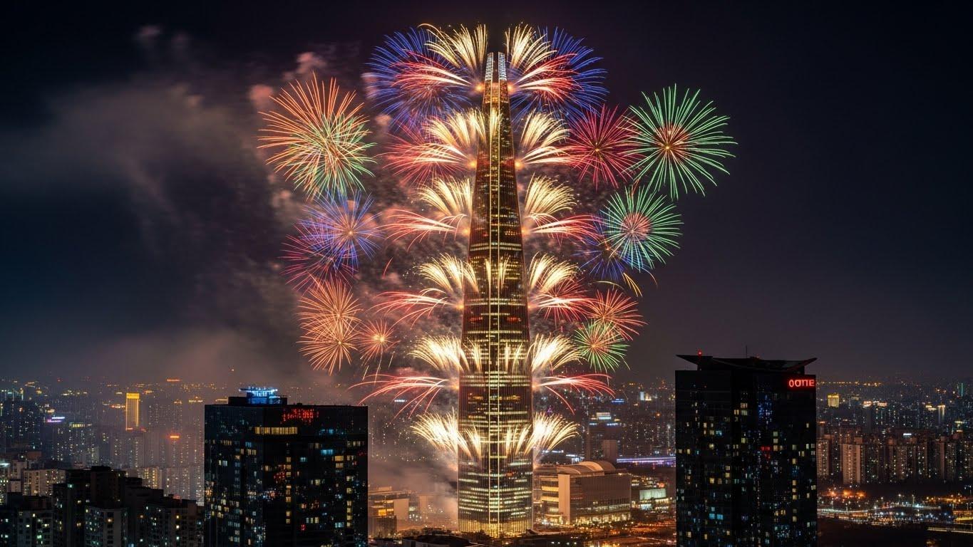 연말 롯데타워 불꽃