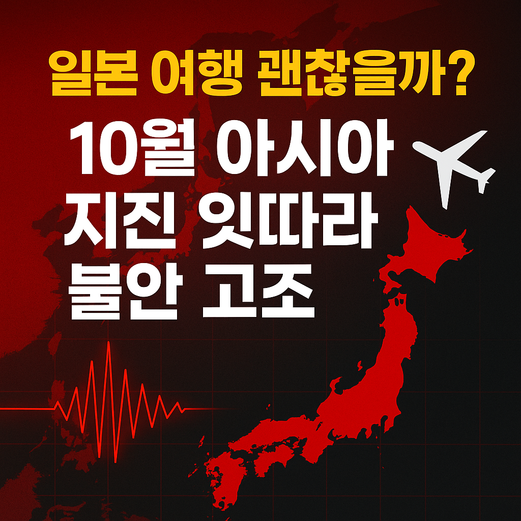 “일본·필리핀·대만에서 잇따라 발생한 10월 지진으로 불안해진 여행객 이미지”