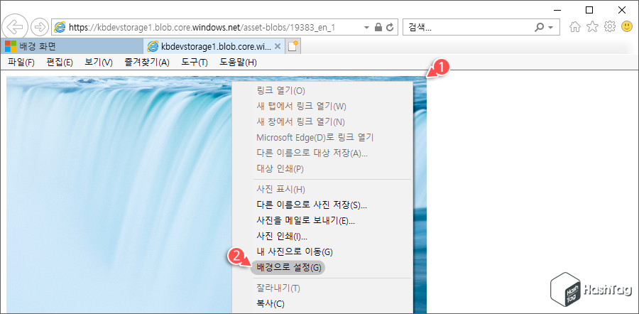 Internet Explorer 배경 설정