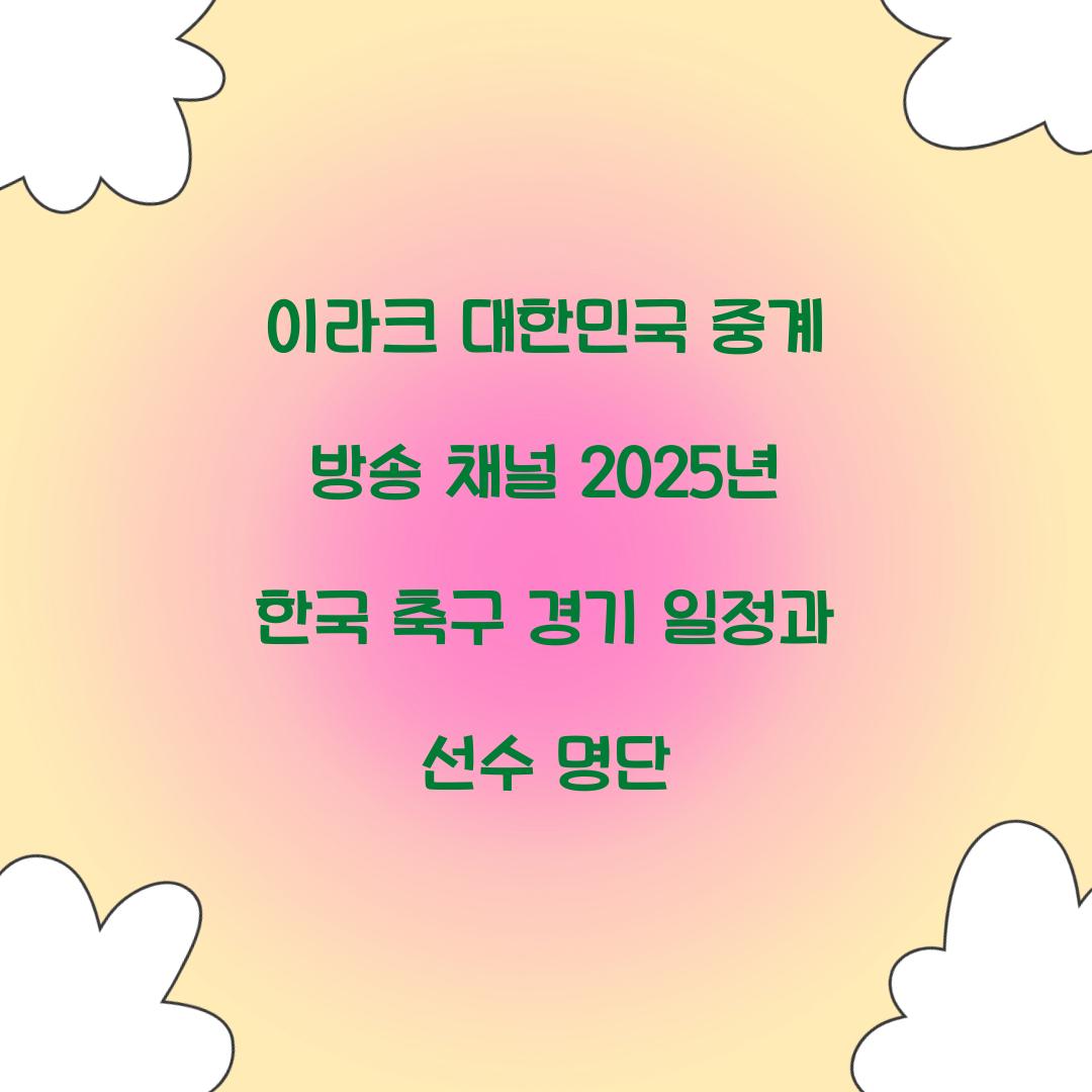 이라크 대한민국 중계 방송 채널