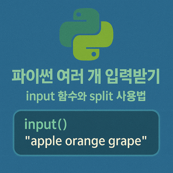 파이썬 여러 개 입력받기 - input 함수와 split 사용법