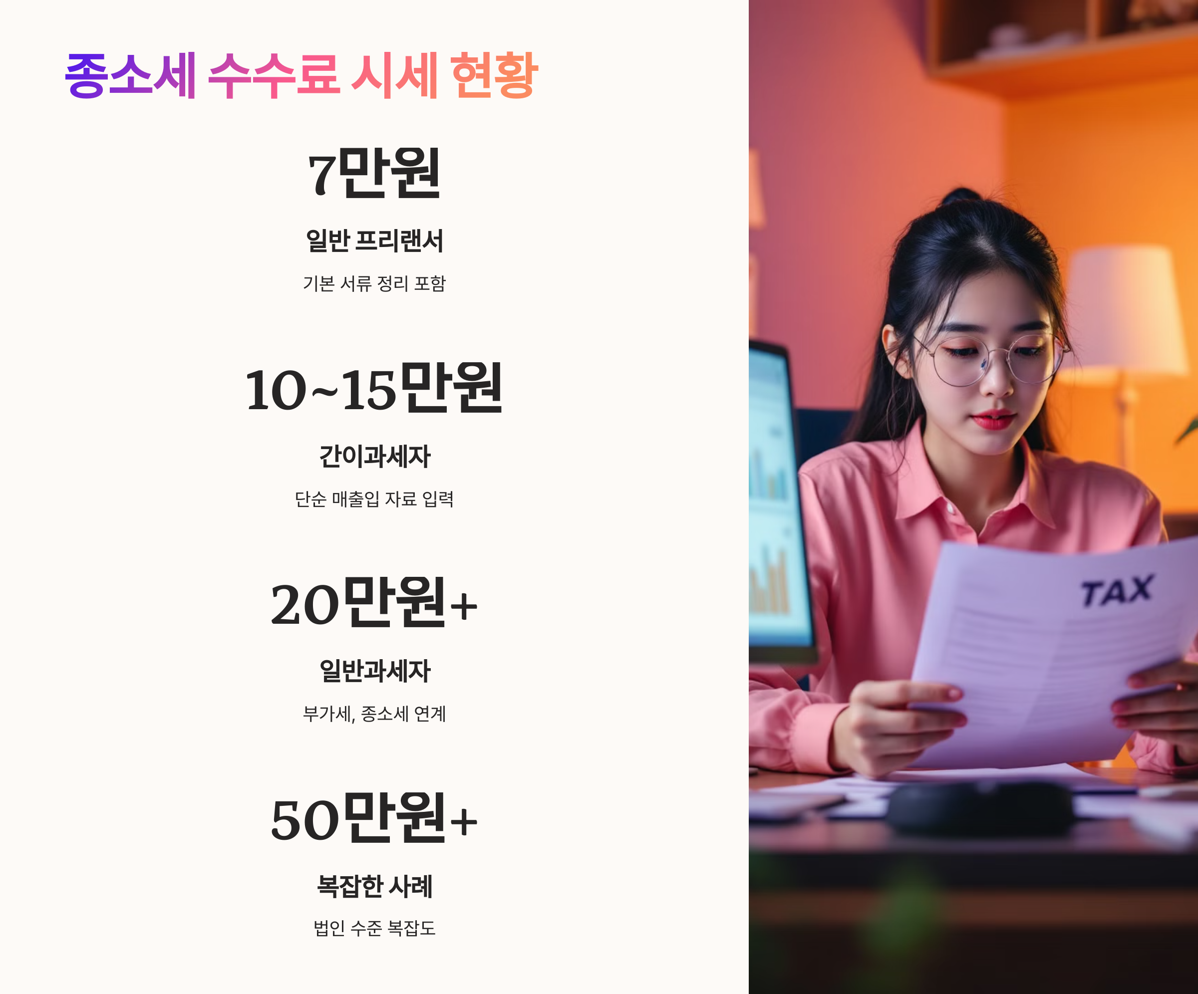 💰 종소세 수수료 시세 현황