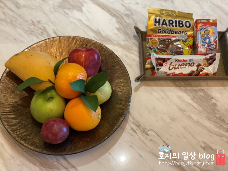 방콕 신돈켐핀스키 그랜드 이그제큐티브 스위트룸 웰컴푸드