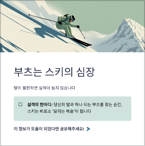 부츠는 스키의 심장