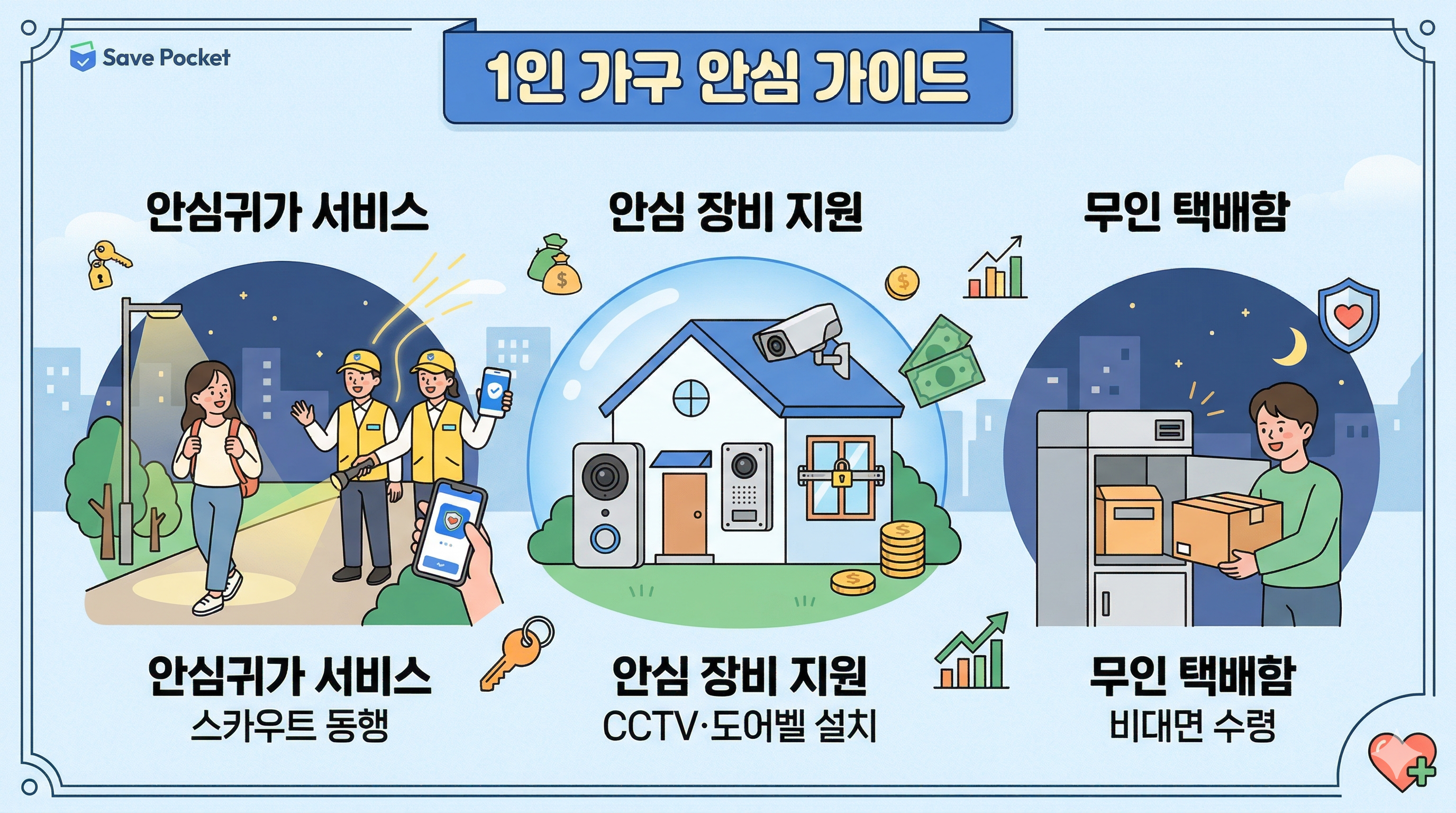 [1인 가구 필독] 혼자서도 든든하게! 우리 동네 '안심 귀가 &amp; 방범 시설' 무료 지원 혜택 총정리