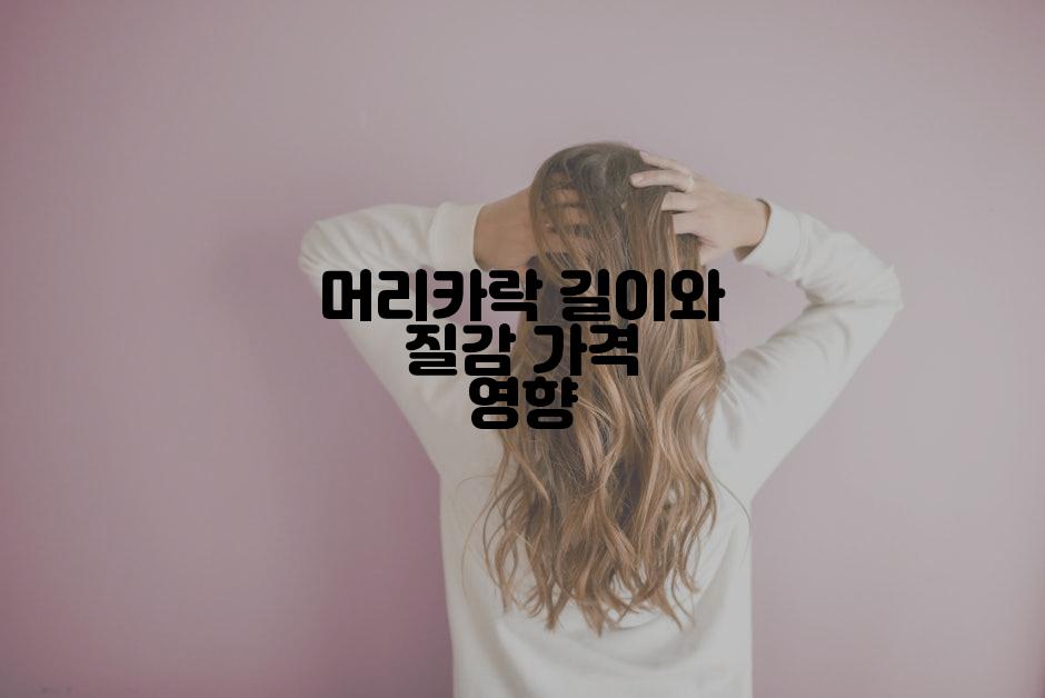 머리카락 길이와 질감 가격 영향