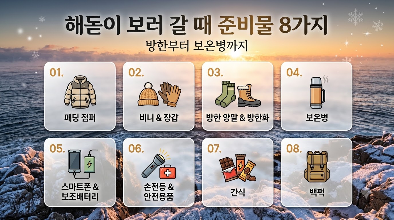 해돋이 보러 갈 때 준비물 8가지: 방한부터 보온병까지