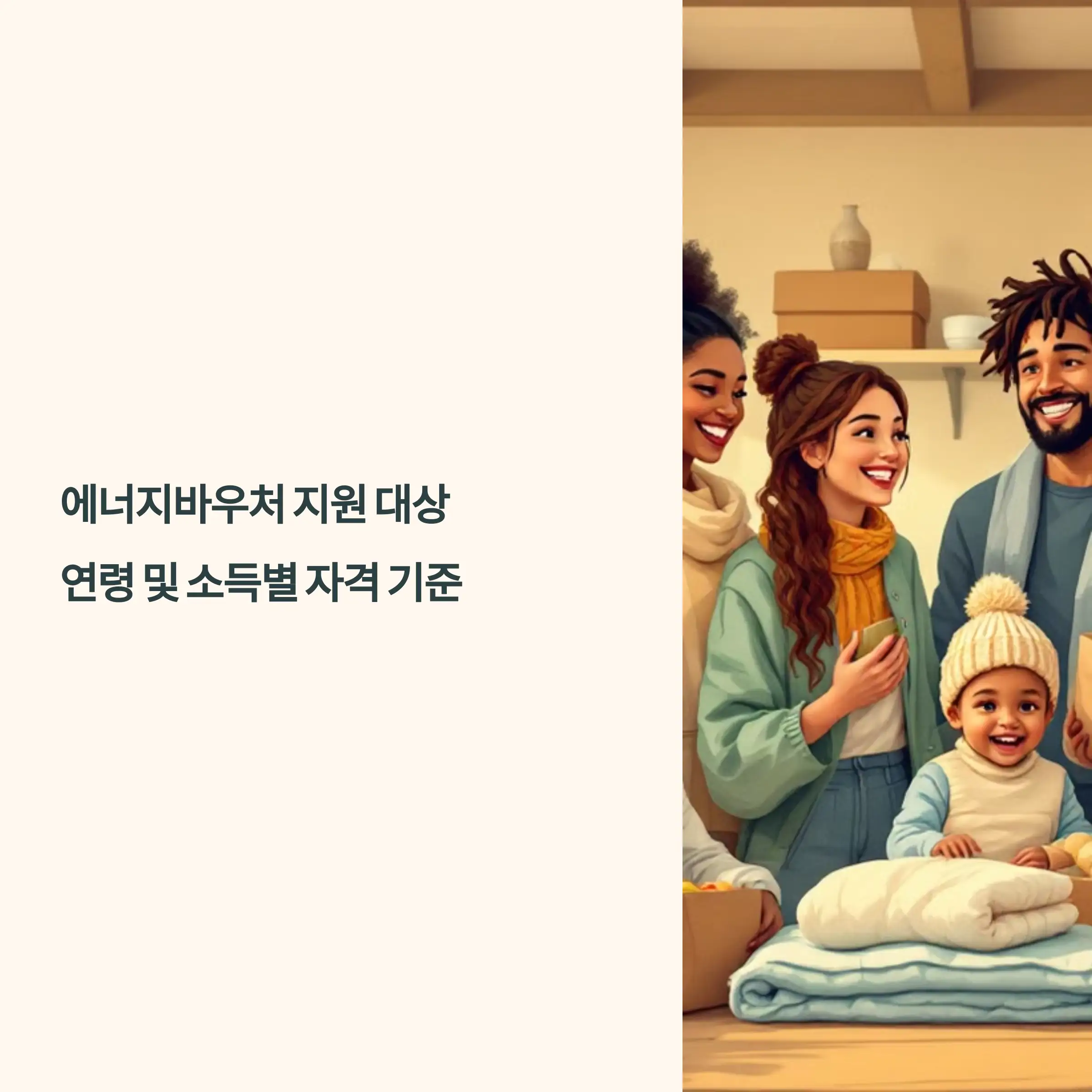 에너지바우처 대상 소득별 자격 기준