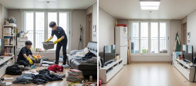 청주 고독사청소 및 정리중