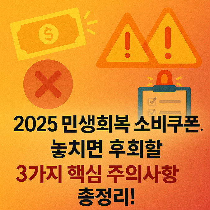 2025 민생회복 소비쿠폰, 놓치면 후회할 3가지 핵심 주의사항 총정리! 관련
