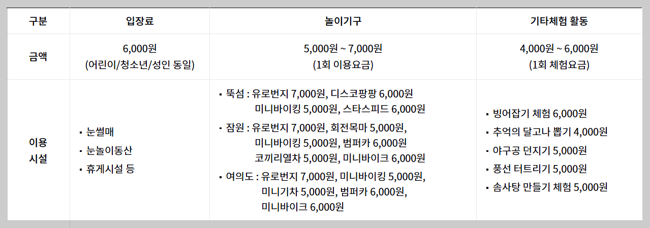 한강눈썰매장